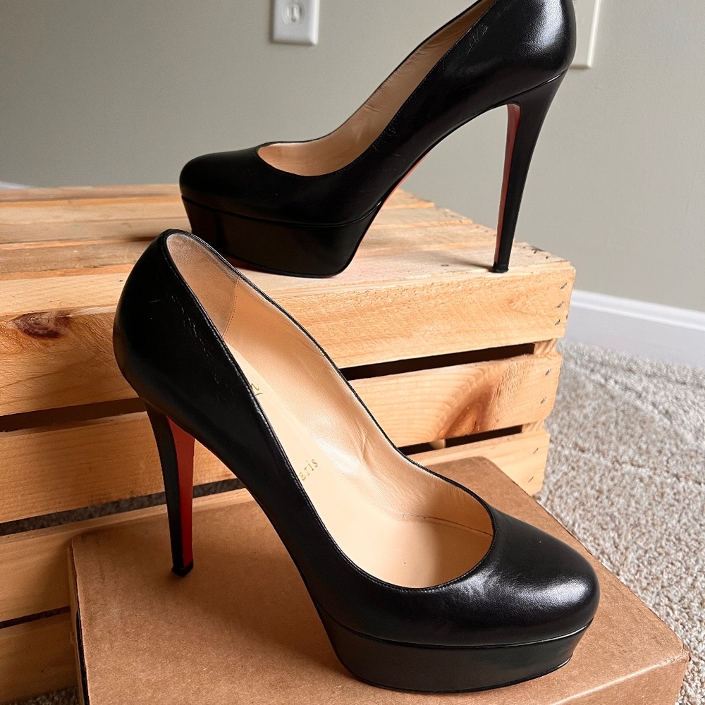 Christian Louboutin platform heels black calfskin 39.5
